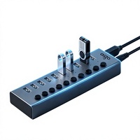 Hub USB-C multiport 10-en-1, concentrateur USB fiable pour plusieurs périphériques USB, adaptateur de stationnement pratique pour le bureau quotidien