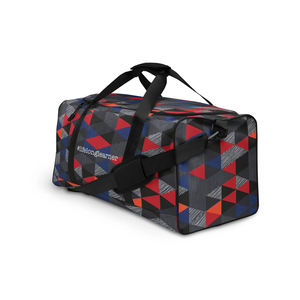 Sac de sport personnalisé à imprimé géométrique multicolore, grande capacité, imperméable, avec poche latérale en filet - Product Image 2