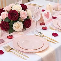 Assiettes jetables en plastique rose écologiques, modernes et résistantes, à motifs perlés, pour la fête des mères, les baby showers et les mariages