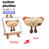 Peluche en coton doux lavée, motif dessin animé mignon, en forme de hamburger de restauration rapide, cadeau souvenir personnalisé pour restaurant, vente en gros