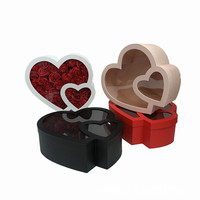 Dubbele Hartvormige Bloemenbox met Transparant Venster Fruit Cadeaubox Moederdag Valentijnsdag Cadeaubox