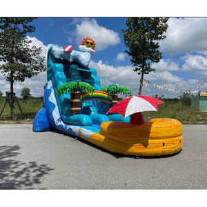 Mùa hè vui vẻ <span class=keywords><strong>Inflatable</strong></span> bãi biển theo chủ đề trượt nước <span class=keywords><strong>Inflatable</strong></span> vui vẻ bên hồ bơi Đồ chơi trượt - Product Image 2