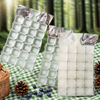 Vente en gros de bac à glaçons de qualité alimentaire Sac en plastique étanche design 24 carrés scellés pour congélateur Pochette de rangement pour cuisine, bar et fête