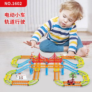 Juego de pistas de carreras eléctricas de plástico de 108 piezas, juguete de pista de carreras DIY para niños de 5 a 7 años, juego para niños y niñas - Product Image 2