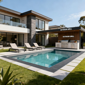 Conception de salon, salle à manger et cuisine en ouverture pour recevoir dans une villa moderne - Product Image 2