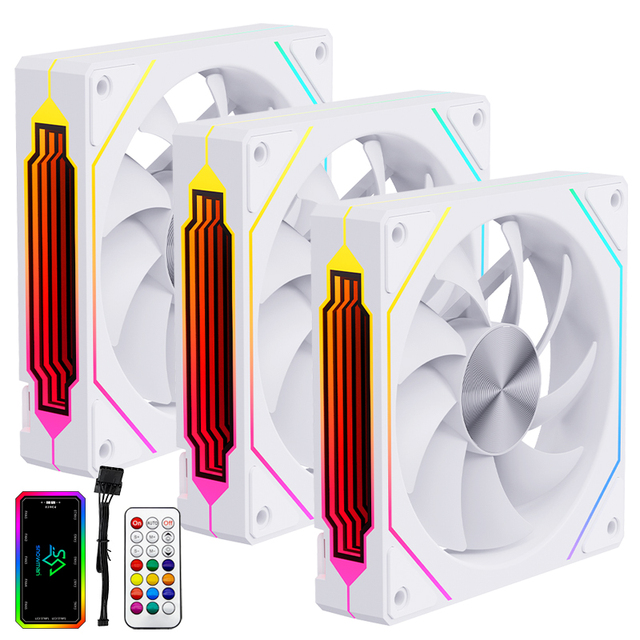 SNOWMAN GK120 PC Fans 120mm GEN4 Pro ARGB case Fan White Infinity Mirror ARGB Light Effect 5V 3PIN Motherboard Light PC Fans
