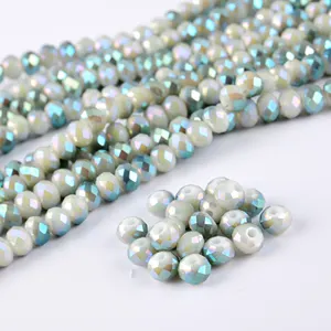 JC China Crystal Glass Beads Supplier AB Color Faceted Rondelle Beads for jewelry making