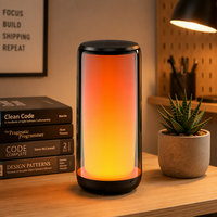 QERE HF33 Mini Enceinte Subwoofer Portable Sans Fil à Alimentation CC avec LED RGB Clignotantes pour Extérieur et Basses Puissantes pour Fêtes