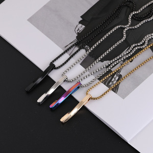 Collier long minimaliste torsadé en spirale, pendentif en alliage de zinc, chaîne de pull unisexe tendance, noir, or irisé, blanc K - Product Image 1
