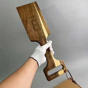 Espátula de madera para limpieza de parrillas de barbacoa con mango, herramienta de limpieza para parrillas de exterior, fácil de limpiar - Product Image 1