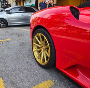 Tùy chỉnh 5 lỗ chải Bạc nhôm sâu lõm 18 inch giả mạo bánh xe cho 296gts F8 Roma Trọng lượng nhẹ đua xe - Product Image 6