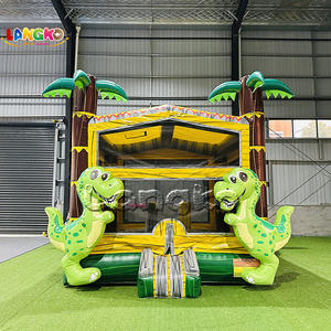 Château Gonflable Thème Dinosaure pour Enfants - <span class=keywords><strong>Jeu</strong></span> Gonflable avec Toboggan et Zone de Saut - Offre Spéciale - Product Image 4