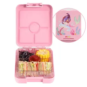 Aohea zurück zur Schule Mikrowelle Geschirrs püler Safe Kunststoff Bento Lunch Box 5 Gitter Lebensmittel behälter Bento Box Mit Utensil