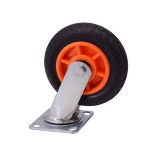 Wholesale 150mm 6 Inch Solid Wheels Trolley Plate Swivel Rubber Caster Wheel for Hand Trolley <strong>Carts</strong> - Product Image 3