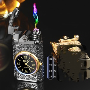 Briquet <span class=keywords><strong>rechargeable</strong></span> de haute qualité, coupe-vent, en métal, électronique, avec lumière LED pour cigares - Idée cadeau - Product Image 3