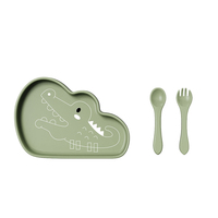 Bavoirs Offre Spéciale personnalisés, bols, assiettes, fourchettes et cuillères, coffret cadeau sans BPA, vaisselle à ventouse en silicone, ensemble d'alimentation pour bébé