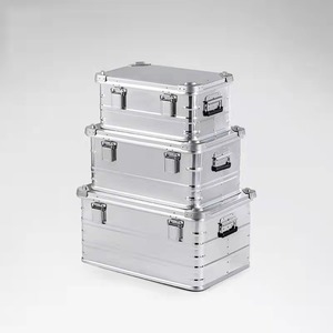 Caja de almacenamiento de aleación de aluminio para coche, contenedor de gran capacidad montado en vehículo de viaje, equipo de Camping