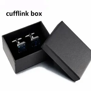 black with personalized logo small gift packaging ring tag cufflink box luxury gift packaging