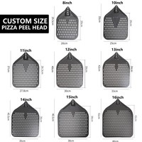 Pelle à pizza rectangulaire grande et détachable à long manche, 12 pouces, revêtement dur, pelle à pizza en aluminium perforée, pelle à retourner la pizza