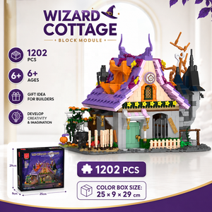 Set de Bloques de Construcción Cabaña del <span class=keywords><strong>Mago</strong></span>/<span class=keywords><strong>Casa</strong></span> de Brujas, Arquitectura de Calle de Terror para Halloween, Ladrillos de Juguete para Armar, Regalo para Niños - Product Image 5