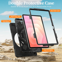Silikon darbeye dayanıklı sağlam Samsung kılıfı Galaxy Tab S11 2025 X730 X736 X736B kapak dahili omuz askısı