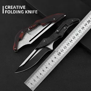 High End High Carbon Steel Folding Pocket Knife With Creative Design Handle Outdoor Folding Pocket Knife