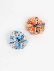 Coleteros para el Cabello Hechos a Mano con Tela de Sari Vintage, Coleteros con Estampado Hippie - Product Image 3