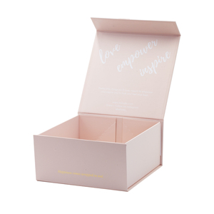 Boîte florale de luxe pour chaussures et vêtements, emballage <span class=keywords><strong>rose</strong></span> clair avec logo doré, produit pour cadeaux de mariage, emballage pliable, hamac - Product Image 3