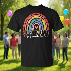 T-shirt 'Neurodiversità è Bella' per Adulti, Unisex, Manica Corta, Girocollo, Stampa Digitale, per Attività Promozionali - Product Image 3