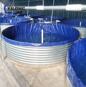 Équipement d'aquaculture de pisciculture de revêtement de bâche de plaque galvanisée ronde de recirculation - Product Image 4