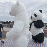 Peluche gonflable en PVC personnalisée, ours polaire, poupée de dessin animé, déguisement pour défilés en plein air ou centres commerciaux, danseuse à air