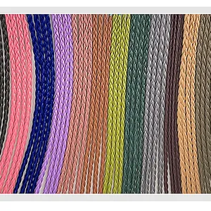 Clip coloré dans les extensions de cheveux pour tresser des tresses de boxe longs morceaux de cheveux en filet synthétique de couleur unique pour les filles, les enfants