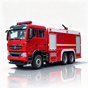Nouveau camion-citerne diesel HOWO 6X4 rouge pour pompiers, véhicule de sauvetage à eau et mousse - Product Image 3