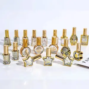 5ml 50ml 독특한 미니 황금 전동판 스프레이 럭셔리 8ml 유리 향수병 나사 목 유리 향수병