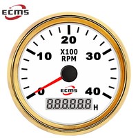 Motorcycle 85mm 4000RPM Tachometer RPM Gauge 1-300 Speed Ratio With Current RPM/Trip Hour/Total Hour