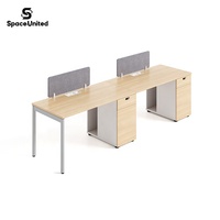 Poste de travail pour employés SpaceUnited, bureau avec cloison, poste de travail informatique, structure en acier, mobilier modulaire