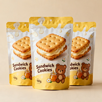 Sachets auto-scellants mats à fenêtre, à fond plat, à huit soudures latérales, pour le stockage alimentaire, le thé et les bonbons
