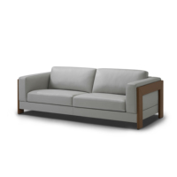 ARREDAMENTI Canapé 2 places en cuir/performance gris, moderne et minimaliste, haut de gamme, qualité supérieure, vente en gros d'usine, pour salon