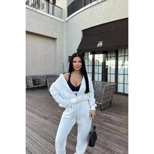 Conjunto de Traje Blanco con Detalle de Cremallera para Mujer - Pantalones Elegantes con Detalle de Cremallera - Product Image 3