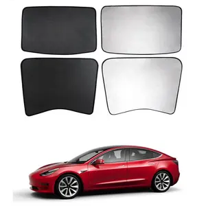 Tesla modeli için araba güneşliği özelleştirilmiş 3 cam çatı güneşlik 4 adet Sunroof UV ışınları koruma pencere gölgeliği