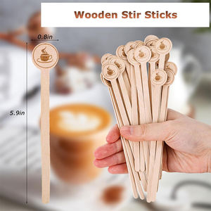 WDF Personalizado Agitadores De Café Chá De Café Stir Sticks <span class=keywords><strong>Cocktail</strong></span> Drink Agitadores Descartáveis Agitador De Café De Madeira Biodegradável - Product Image 3