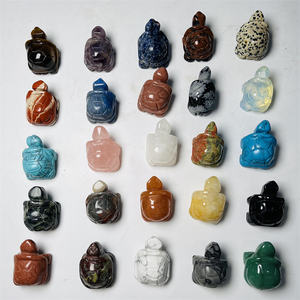 1.5นิ้วคริสตัลธรรมชาติแกะสลักสัตว์น่ารักพลอยประติมากรรมกุหลาบควอตซ์เต่าสำหรับตกแต่ง - Product Image 3