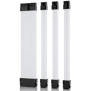 ชุดต่อสายเคเบิล PSU แบบแขนยาวสีขาว18AWG 24Pin atx/ 8 (4 + 4) epps/ Dual 8 (6 + 2) หวีพิน PCIe สำหรับการใช้งานทางอิเล็กทรอนิกส์ - Product Image 4