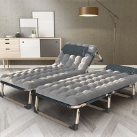 Lit Simple Multifonctionnel, Portable et Pliant Grande Taille avec Matelas Moelleux pour Adultes
