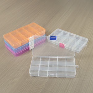 15 Grid Plastic <b>Storage</b> <b>Box</b> For Jewelry Accessories Desktop Organizer With Lid For <b>Small</b> Parts Organization - Product Image 4
