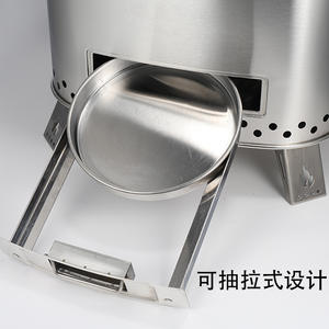 Barbecue pliant en acier inoxydable Kz Fs500 pour extérieur avec tiroir, idéal pour le camping et la cuisson au bois - Product Image 1