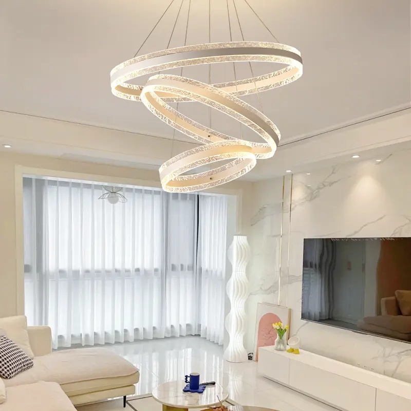 Modern LED Bedroom Living Room Chandelier Dining Room Hotel Crystal Chandelier Apartment Bath Center Golden Light