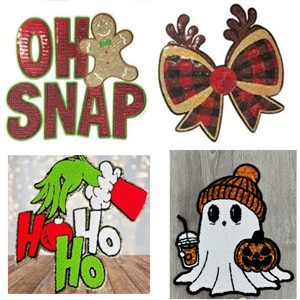 Serie de Papá Noel bordado hierro en parches árbol de Navidad/lazo/Estrella <span class=keywords><strong>Grite</strong></span> borde dorado parche de Navidad de gran tamaño - Product Image 3