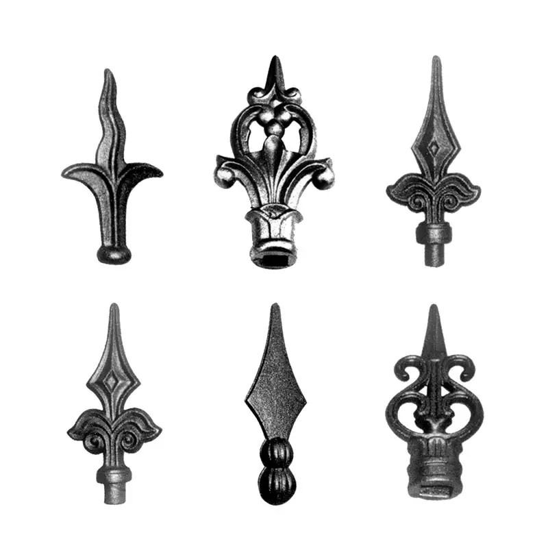 Decorativos ferro forjado colar elementos portão cerca acessórios ornamentais ferro fundido stud pedra pier