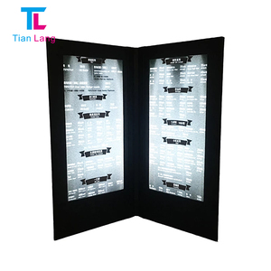 Logo hiển thị cho nhà hàng Bar câu lạc bộ đêm cuốn sáu-phong cách LED Backlit chiếu sáng <span class=keywords><strong>menu</strong></span> lều đứng với sáng Bìa - Product Image 5